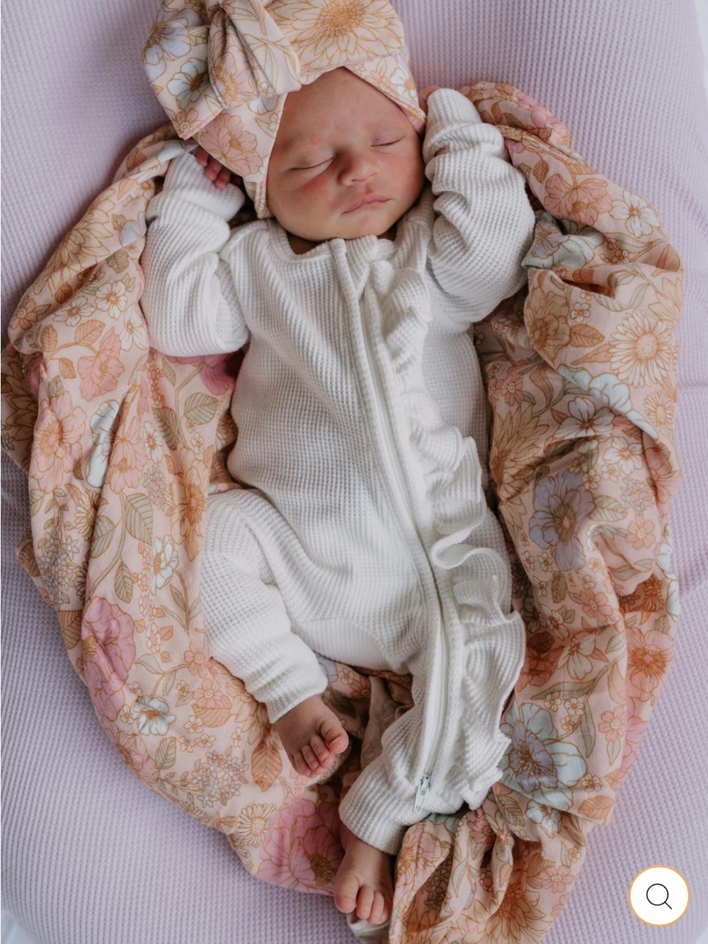 Little & Fern FRILL ZIP ROMPER | MILK WAFFLE